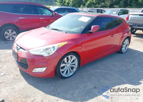 2012 Hyundai Veloster Base W/Red/Black from USA, damaged, VIN KMHTC6AD3CU032989
